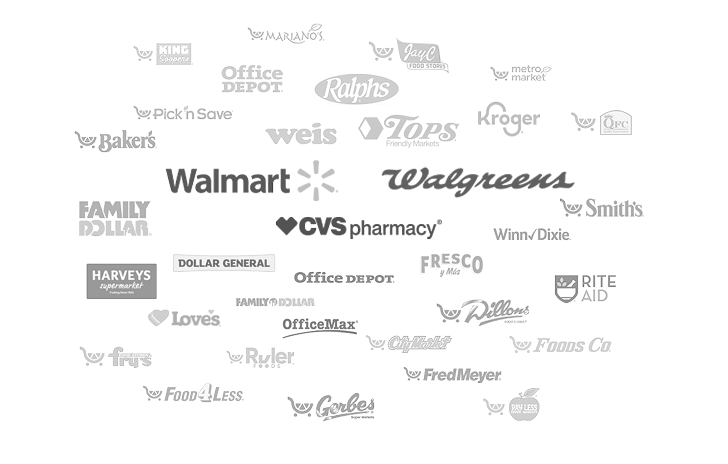 Mapa con logos de puntos de envío